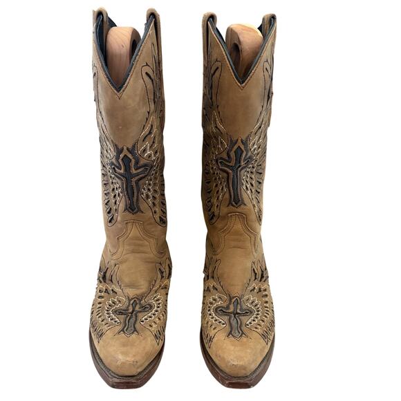 Cowboy boots women's size 8 El General Limited Ed Cross Wing Boots Western Core - Picture 10 of 12